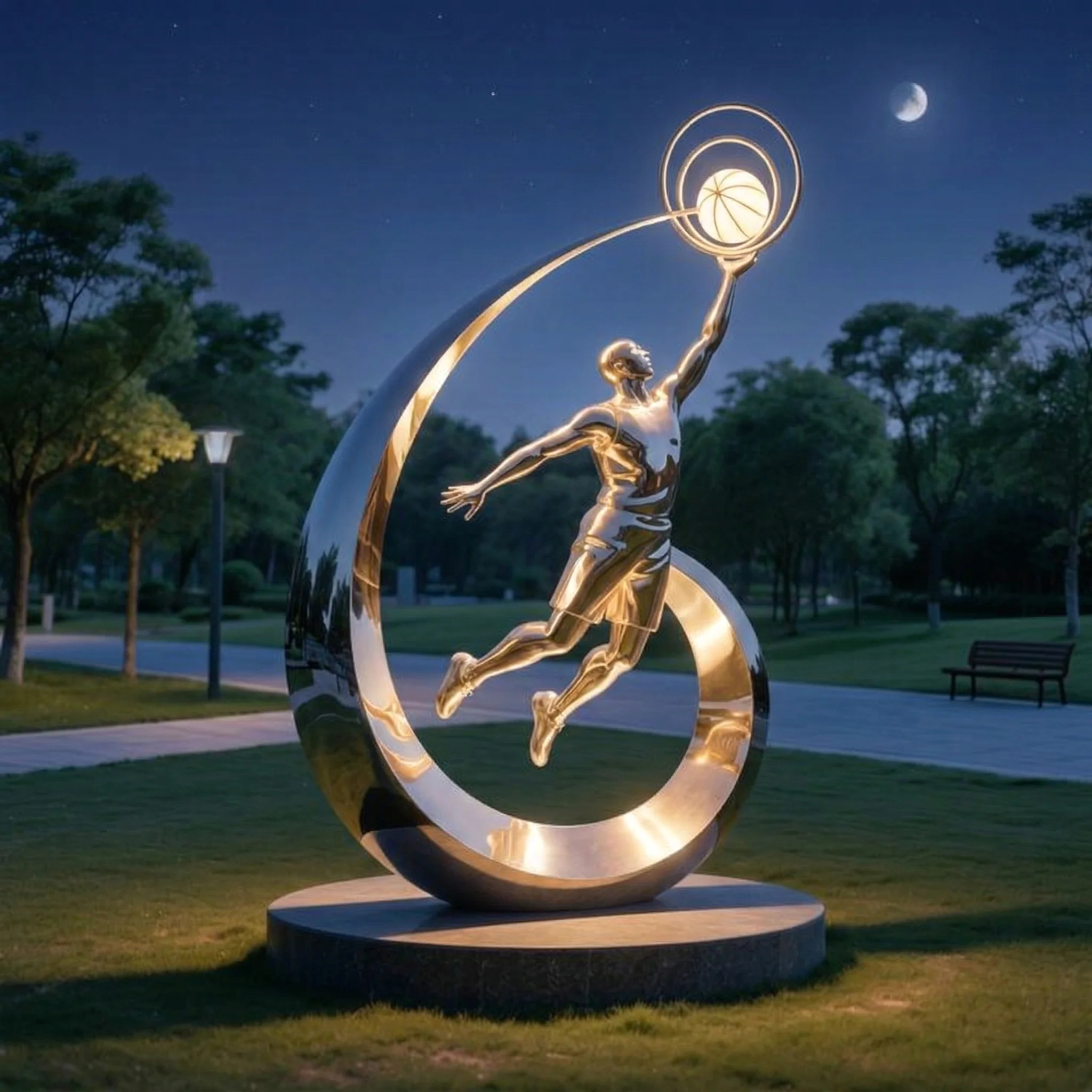 SPORTS SCULPTURE Night View